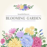 Card with garden flowers N2