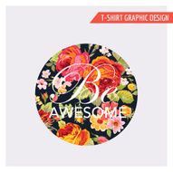 Floral Shabby Chic Graphic Design - for t-shirt fashion prints N16