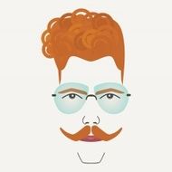 Red hair hipster male with frame less glasses