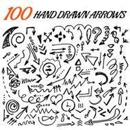 100 hand drawn arrow set made in vector N2