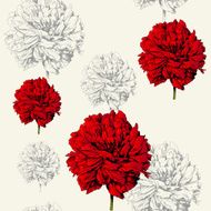Vintage background with red flowers