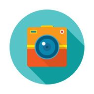 Photo Camera Creative Illustration Vector icon in flat style design