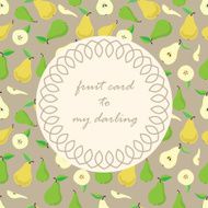Card with pears pattern N2