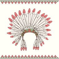 Hand drawn native american indian chief headdress N2