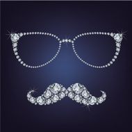 hipster mustache and glasses made up a lot of diamonds
