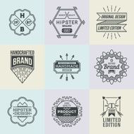 Assorted retro design insignias logotypes set 6 Vector vintage elements