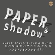 The alphabet with paper and shadow set design vector illustrator