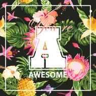 Tropical Flowers Graphic Design - for t-shirt fashion prints N9