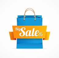 Shopping bag with SALE on ribbon Vector N2