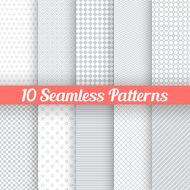 Light grey seamless patterns for universal background Vector illustration