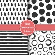 Set of four watercolor stylish patterns N2