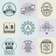 Assorted retro design insignias back to school logotypes set N2