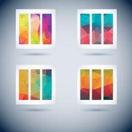Abstract mosaic vertical banners set N16