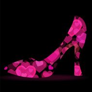 Shiny shoes on a high heel silhouette with hearts N2