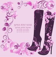 High heel decorated of flowers