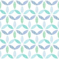 Abstract textile blue green leaves seamless pattern background