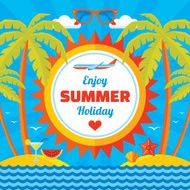 Enjoy summer holiday - vector concept banner in flat style N2