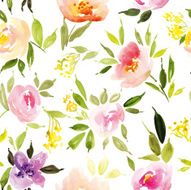 Watercolor flower pattern N172