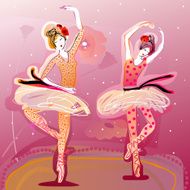 cute ballet dancers performing