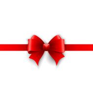Invitation card with red holiday ribbon and bow N2