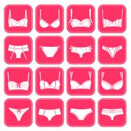 Pink female underwear fashion icons