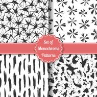 Set of four watercolor stylish patterns N3