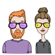 hipster man and woman N2