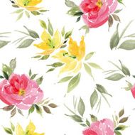 Watercolor flower pattern N174