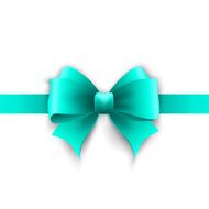 Invitation card with blue holiday ribbon and bow