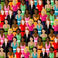 vector seamless pattern with a group of girls and women N2