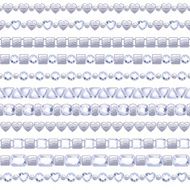 Set of jewelry silver chains with diamonds Brushes collection