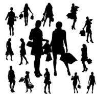 Vector silhouette of a woman N1040