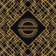 Art Deco vintage decorative frame Retro card design vector template N6