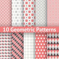 Geometric patterns (tiling) Set of vector seamless background N2