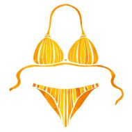 Watercolor orange beach swimsuit