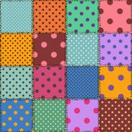 Seamless pattern of polka dot patchworks N3