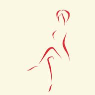Abstract woman logo drawing by lines