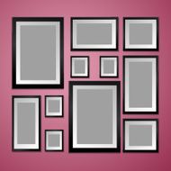 Wall with empty Picture Frame Vector N7