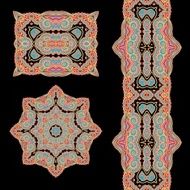 Set of decorative elements in oriental style