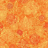 Golden orange floral texture seamless pattern background