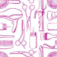 sketch hairdressing equipment