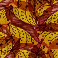 Seamless texture with yellow autumn leaves and flowers Vector i