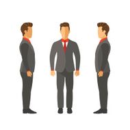 Set of vector businessmen in suits flat style N3