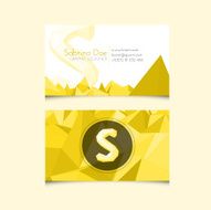 Low Poly Business Card Template with Alphabet Letter S