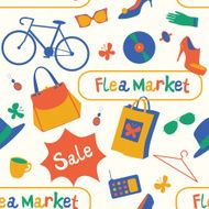Summer flea market seamless pattern