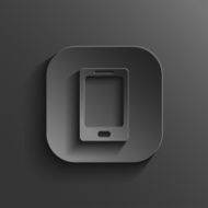 Smartphone icon - vector black app button