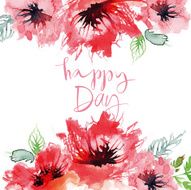 Watercolor greeting card flowers N195