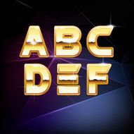 Vector Golden Shiny Alphabet form A to F