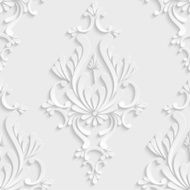 3d Floral Damask Seamless Pattern