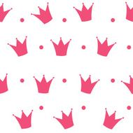 Princess Crown Seamless Pattern Background Vector Illustration N3